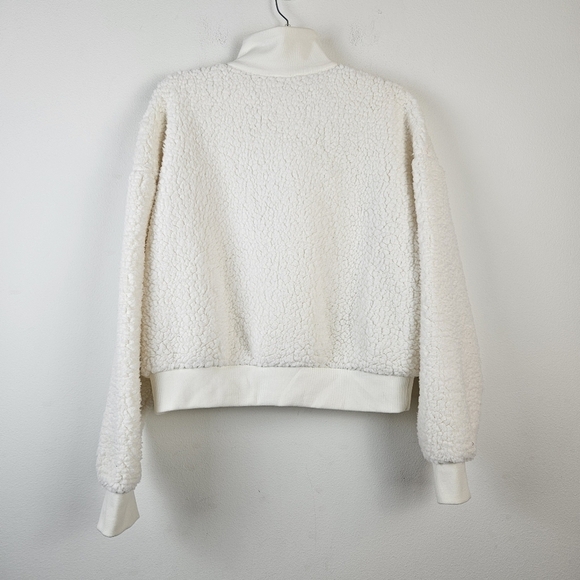 Victoria's Secret PINK Cozy Fleece Half-Zip Pullover Size Small Cream - Picture 6 of 8